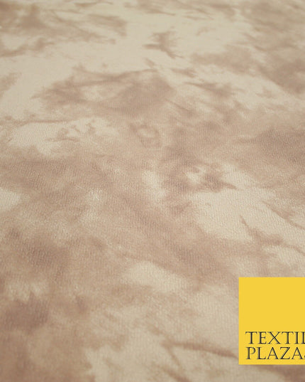 Mink and Almond Tie-Dye Artsy Printed Stretch Jersey Fabric 56" 6577