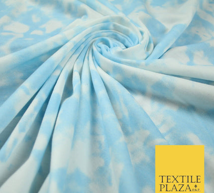 3 COLOURS Tie-Dye Printed Knitted Soft Stretch Jersey Fabric 56" Wide