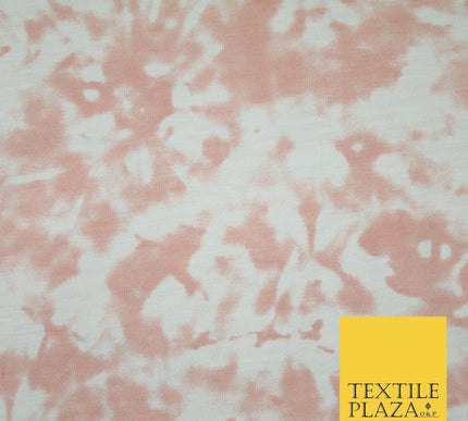 3 COLOURS Tie-Dye Printed Knitted Soft Stretch Jersey Fabric 56" Wide