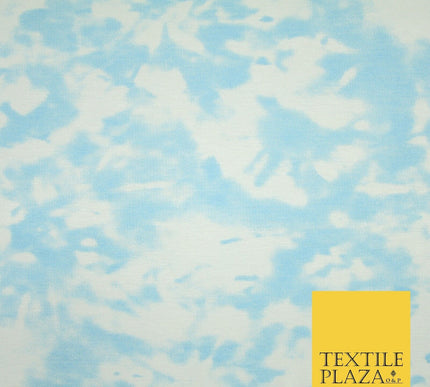 Baby Blue Tie-Dye Soft Touch Stretch Jersey Fabric 56" 6588