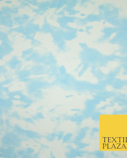 Baby Blue Tie-Dye Soft Touch Stretch Jersey Fabric 56" 6588