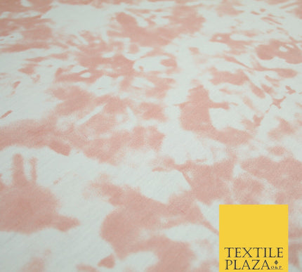3 COLOURS Tie-Dye Printed Knitted Soft Stretch Jersey Fabric 56" Wide