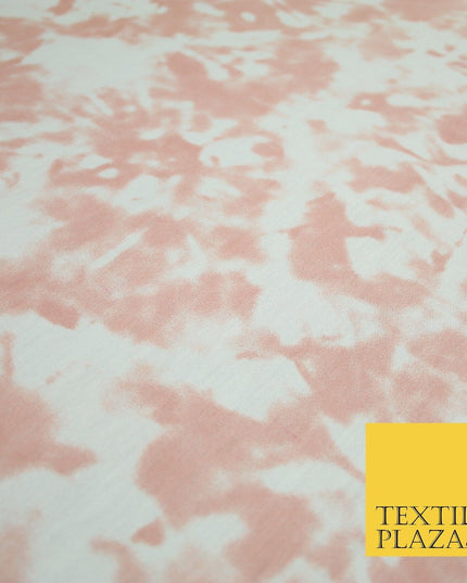 3 COLOURS Tie-Dye Printed Knitted Soft Stretch Jersey Fabric 56" Wide