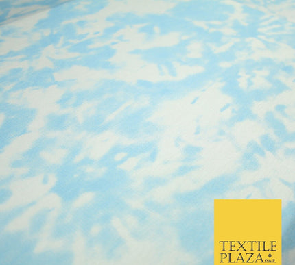Baby Blue Tie-Dye Soft Touch Stretch Jersey Fabric 56" 6588