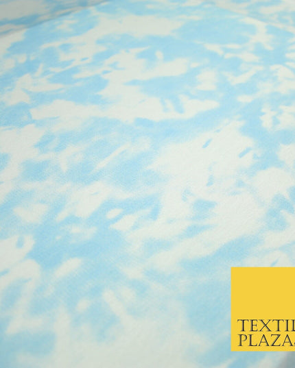 Baby Blue Tie-Dye Soft Touch Stretch Jersey Fabric 56" 6588