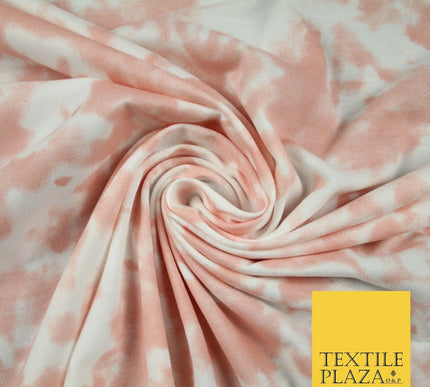 3 COLOURS Tie-Dye Printed Knitted Soft Stretch Jersey Fabric 56" Wide
