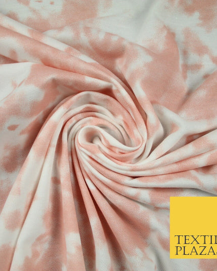 3 COLOURS Tie-Dye Printed Knitted Soft Stretch Jersey Fabric 56" Wide