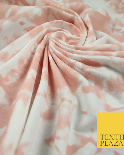 3 COLOURS Tie-Dye Printed Knitted Soft Stretch Jersey Fabric 56" Wide