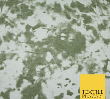 3 COLOURS Tie-Dye Printed Knitted Soft Stretch Jersey Fabric 56" Wide