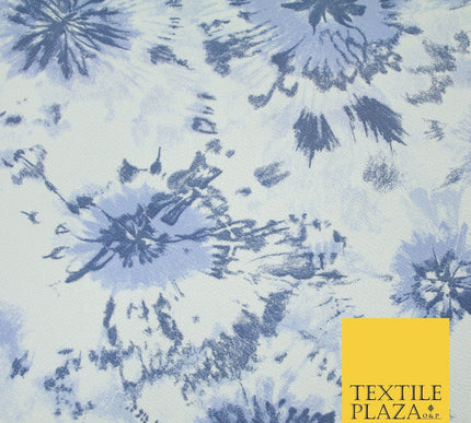 5 COLOURS Ink Drop Style Tie-Dye Printed Stretch Jersey Fabric 56" Wide