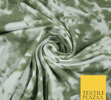3 COLOURS Tie-Dye Printed Knitted Soft Stretch Jersey Fabric 56" Wide
