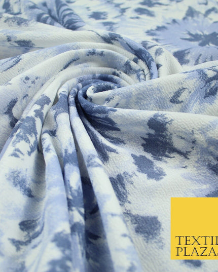 5 COLOURS Ink Drop Style Tie-Dye Printed Stretch Jersey Fabric 56" Wide