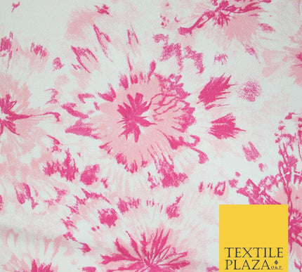 5 COLOURS Ink Drop Style Tie-Dye Printed Stretch Jersey Fabric 56" Wide
