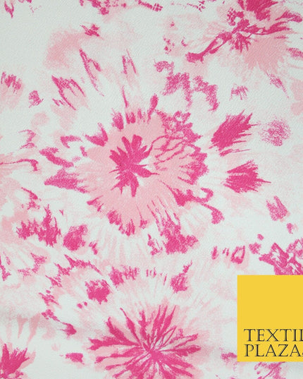 5 COLOURS Ink Drop Style Tie-Dye Printed Stretch Jersey Fabric 56" Wide