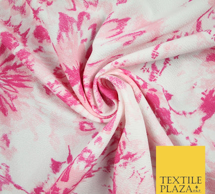 5 COLOURS Ink Drop Style Tie-Dye Printed Stretch Jersey Fabric 56" Wide