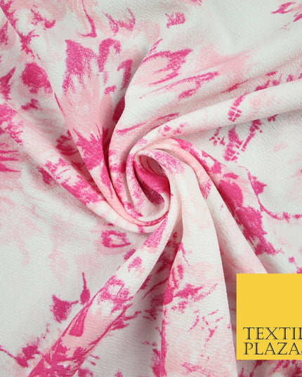 5 COLOURS Ink Drop Style Tie-Dye Printed Stretch Jersey Fabric 56" Wide