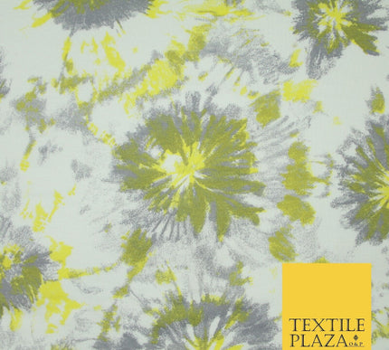 4 COLOURS Ink Drop Style Tie-Dye Printed Soft Stretch Jersey Fabric 56" Wide