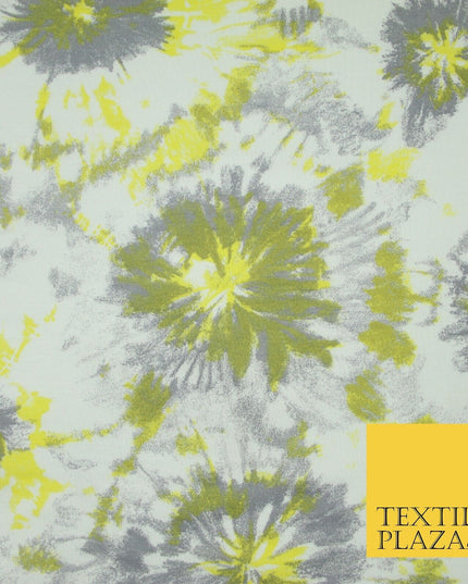 4 COLOURS Ink Drop Style Tie-Dye Printed Soft Stretch Jersey Fabric 56" Wide