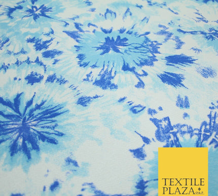 5 COLOURS Ink Drop Style Tie-Dye Printed Stretch Jersey Fabric 56" Wide