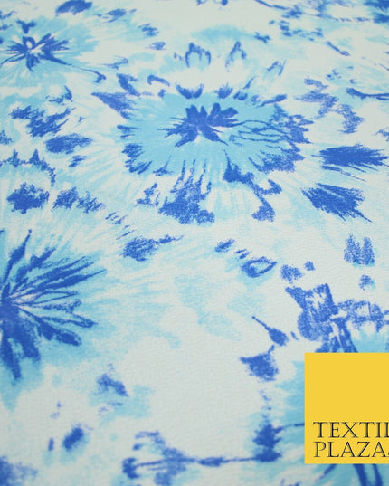 5 COLOURS Ink Drop Style Tie-Dye Printed Stretch Jersey Fabric 56" Wide