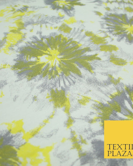4 COLOURS Ink Drop Style Tie-Dye Printed Soft Stretch Jersey Fabric 56" Wide