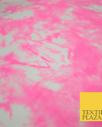 2 COLOURS Tie-Dye Artsy Design Printed Soft Stretch Jersey Fabric 56" Wide