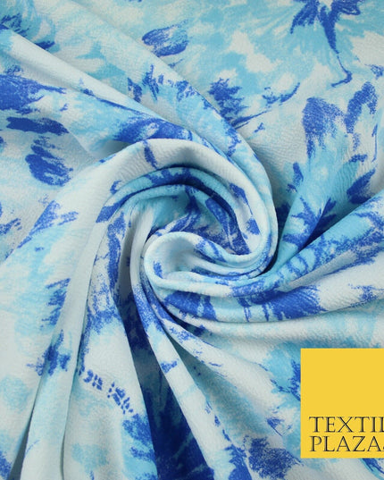 5 COLOURS Ink Drop Style Tie-Dye Printed Stretch Jersey Fabric 56" Wide