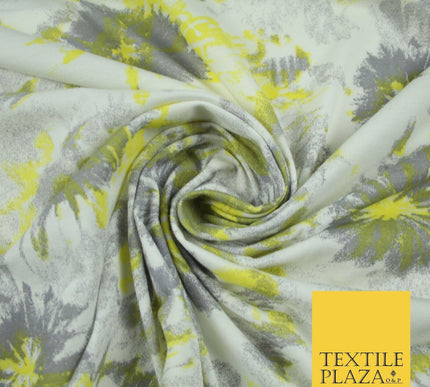 4 COLOURS Ink Drop Style Tie-Dye Printed Soft Stretch Jersey Fabric 56" Wide