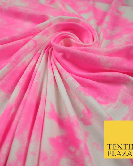 2 COLOURS Tie-Dye Artsy Design Printed Soft Stretch Jersey Fabric 56" Wide