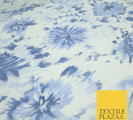 4 COLOURS Ink Drop Style Tie-Dye Printed Soft Stretch Jersey Fabric 56" Wide