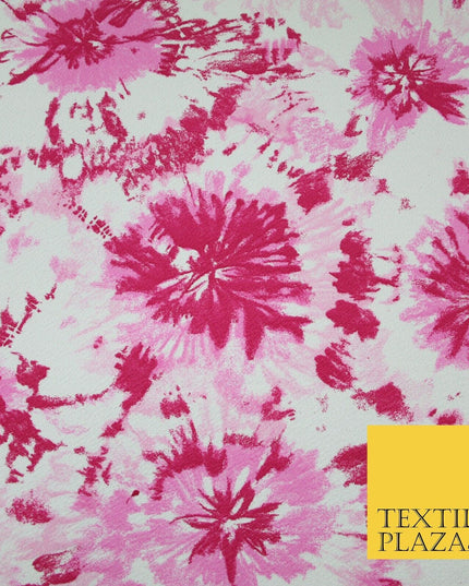 5 COLOURS Ink Drop Style Tie-Dye Printed Stretch Jersey Fabric 56" Wide