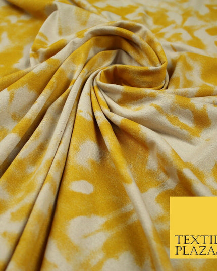 2 COLOURS Tie-Dye Artsy Design Printed Soft Stretch Jersey Fabric 56" Wide