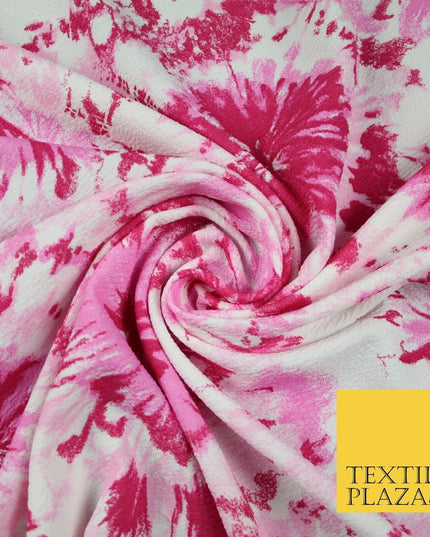 5 COLOURS Ink Drop Style Tie-Dye Printed Stretch Jersey Fabric 56" Wide