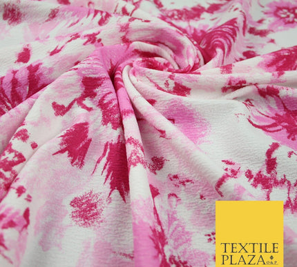 5 COLOURS Ink Drop Style Tie-Dye Printed Stretch Jersey Fabric 56" Wide