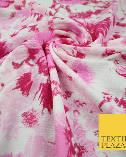 5 COLOURS Ink Drop Style Tie-Dye Printed Stretch Jersey Fabric 56" Wide