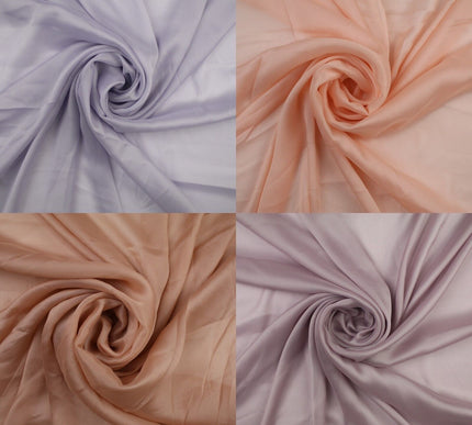 4 COLOURS Semi-Sheer Chiffon Georgette Fabric Bridal Dress Craft 47" Wide