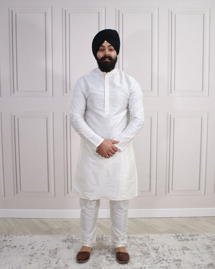 6 COLOURS - Mens Nehru Kurta Pajama Raw Silk Indian Punjabi Asian Jago Sangeet