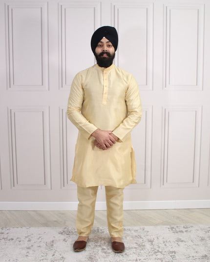 6 COLOURS - Mens Nehru Kurta Pajama Raw Silk Indian Punjabi Asian Jago Sangeet