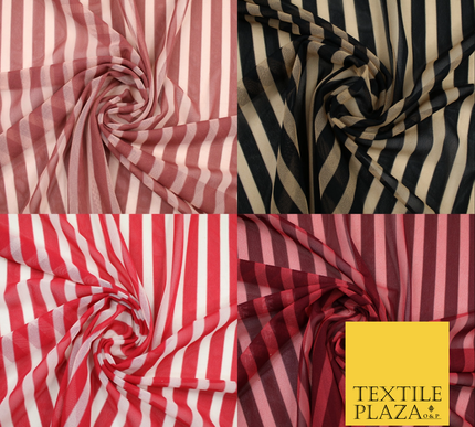 Luxury 4 Way Stretch Soft Striped Stripe Power Mesh Net Costume Craft Fabric