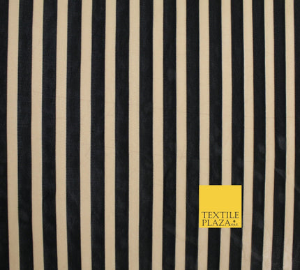 Luxury 4 Way Stretch Soft Striped Stripe Power Mesh Net Costume Craft Fabric