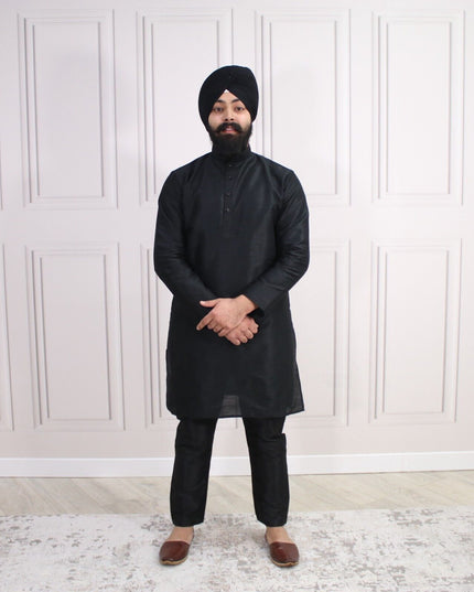 6 COLOURS - Mens Nehru Kurta Pajama Raw Silk Indian Punjabi Asian Jago Sangeet
