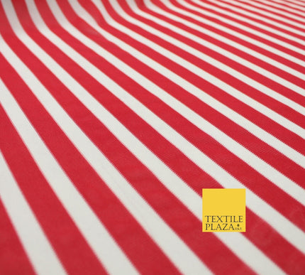 Luxury 4 Way Stretch Soft Striped Stripe Power Mesh Net Costume Craft Fabric
