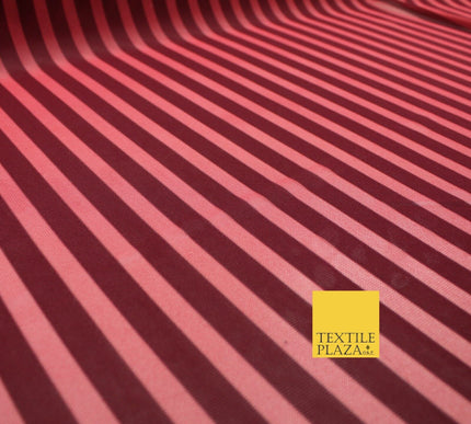 Luxury 4 Way Stretch Soft Striped Stripe Power Mesh Net Costume Craft Fabric