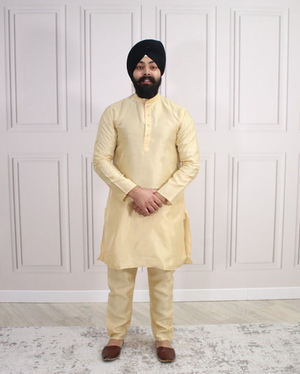 6 COLOURS - Mens Nehru Kurta Pajama Raw Silk Indian Punjabi Asian Jago Sangeet