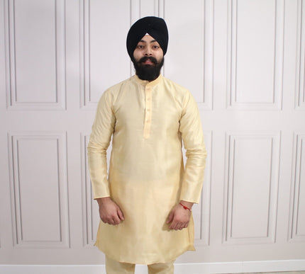 6 COLOURS - Mens Nehru Kurta Pajama Raw Silk Indian Punjabi Asian Jago Sangeet