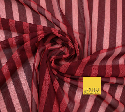 Luxury 4 Way Stretch Soft Striped Stripe Power Mesh Net Costume Craft Fabric