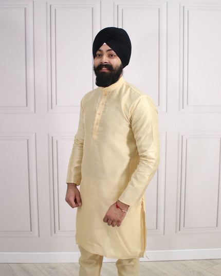 6 COLOURS - Mens Nehru Kurta Pajama Raw Silk Indian Punjabi Asian Jago Sangeet