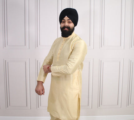 6 COLOURS - Mens Nehru Kurta Pajama Raw Silk Indian Punjabi Asian Jago Sangeet