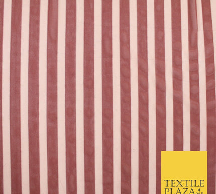 Luxury 4 Way Stretch Soft Striped Stripe Power Mesh Net Costume Craft Fabric
