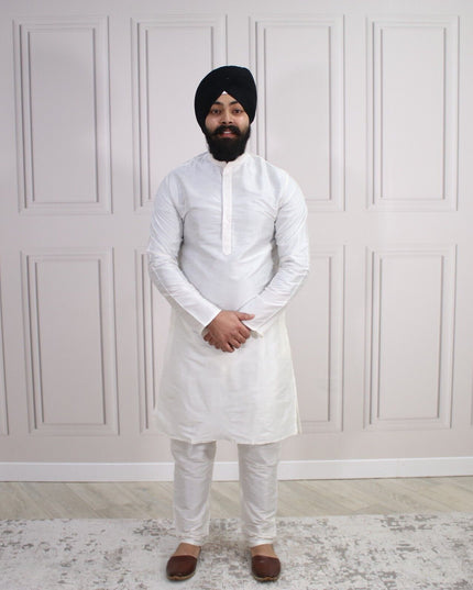 6 COLOURS - Mens Nehru Kurta Pajama Raw Silk Indian Punjabi Asian Jago Sangeet